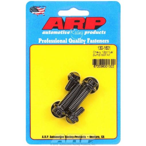 ARP Fuel Pump Bolts - Chromemoly - Black Oxide - 12-Point - BB Chevy, SB Chevy