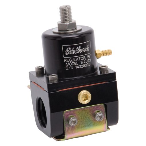 Edelbrock 35-90 psi Fuel Pressure Regulator Inline 10 AN Inlets/Outlet 6 AN Return - 1/8" NPT Port - Black Anodize - Image 3