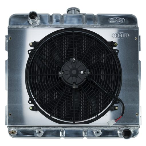 Cold-Case Aluminum Radiator and Fan - 25" W x 22.5" H x 3" D - Driver Side Inlet - Passenger Side Outlet - Automatic - Mopar A-Body/B-Body 1970-72