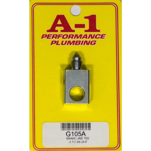 A-1 Performance Plumbing -03 AN to 3/8"-24 Brake Line Tee Steel Adapter