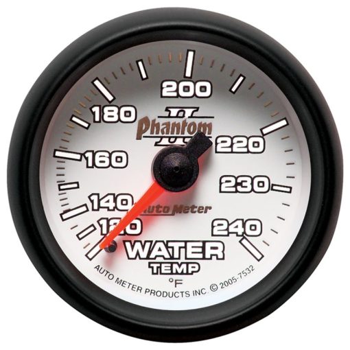 Auto Meter 2-1/16" Phantom II Water Temperature Gauge - 120-240° - Image 2