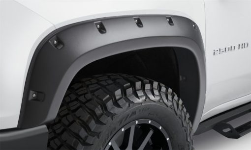 Bushwacker Forge Fender Flare - Pocket Style - Front/Rear - 2-3/4 in Wide Front - 2-1/2 in Wide Rear - Black - 2500 - GM Fullsize Truck - Image 3