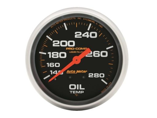 Auto Meter Pro-Comp Liquid Filled Oil Temperature Gauge - 2-5/8" - 140°-280°