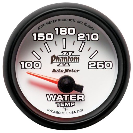 Auto Meter 2-1/16" Phantom II Electric Water Temperature Gauge - 100-250 - Image 2