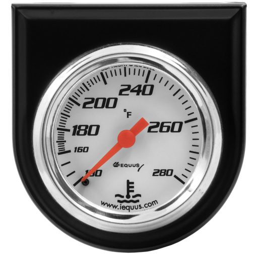 Equus 5000 Series Water Temperature Gauge - 100-280 Degree F - Mechanical - Analog - 2" Diameter - Panel Mount - White Face