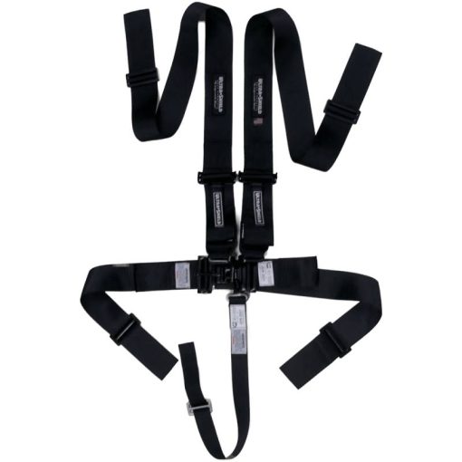 Ultra Shield Latch & Link 5-Point Harness - Pull Down Adjust - Bolt-In/Wrap Around - Individual Harness - Black