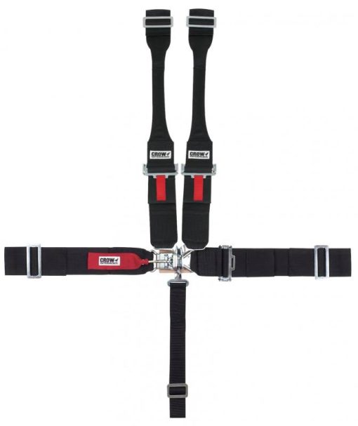 Crow 5-Way Duck Bill Latch & Link w/ Dog Bone Harness - 55" Lap Belt w/ Left Side Pull-Down Adjust - Purple